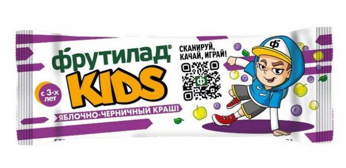 Батончик фруктовый Фрутилад KIDS Яблочно черничный краш 25г