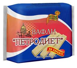 Вафли Невские Петродиет сливочно ванильные на сорбите 95 г