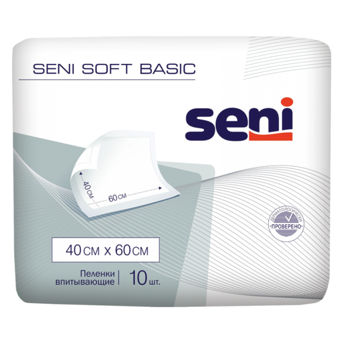 Пеленки Seni Сени Софт Basic 40 на 60 10шт