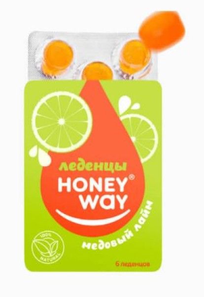 Твердый мед Леденцы HoneyWay Медовое яблоко 18г