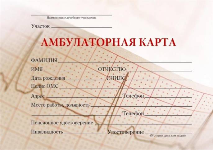 Карта Медицинская пациента Форма №025 у-04 А5 96 листов