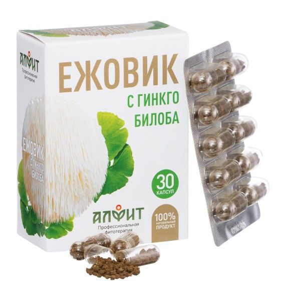 Ежовик с гинкго билоба Алфит 30 капсул
