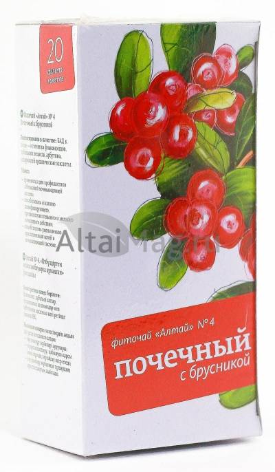 Фиточай №4 Почечный с брусникой 20 пакетиков