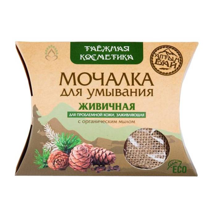 Мочалка льняная для умывания живичная 60г
