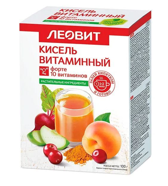 Кисель витаминный форте Леовит 5 пакетиков по 20г