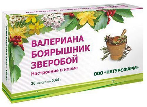 Валерианабоярышникзверобой 30 капсул