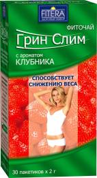 Фиточай Грин Слим с клубникой 30 пакетиков по 2г