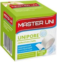 Лейкопластырь MASTER UNI UNIPORE нетканая основа 5 на 500см
