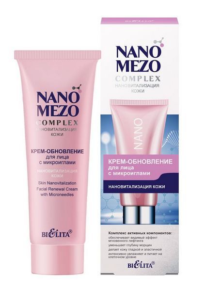 NANOMEZOCOMPLEX Крем обновление для лица с микроиглами Нановитализация кожи туба 50мл