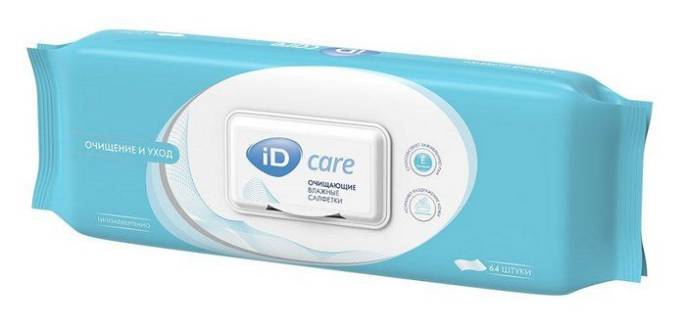 Салфетки влажные ID Айди care для профилактики пролежней 64шт