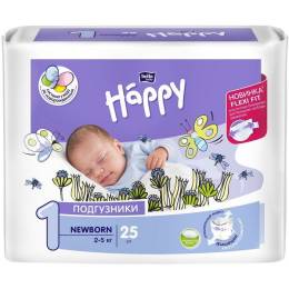 Подгузники Bella Happy Ньюборн для новорожденных от 2 до 5кг 25шт