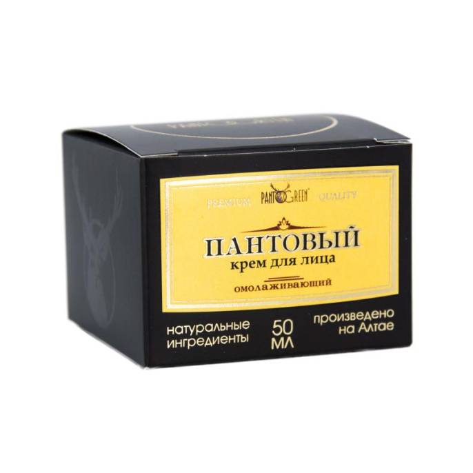 Пантовый крем для лица омолаживающий 50мл