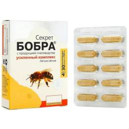 Секрет бобра с продукцией пчеловодства, 30 капсул