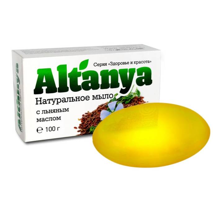 Натуральное мыло с льняным маслом, 100 гр.