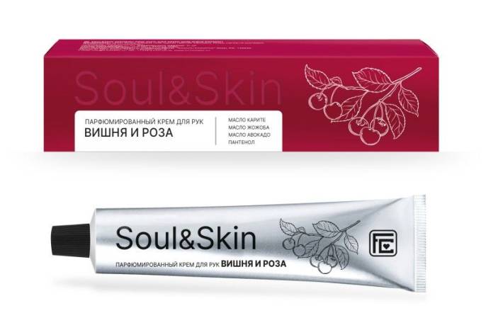 Крем для рук парфюмированный Soul&Skin вишня и роза 65мл