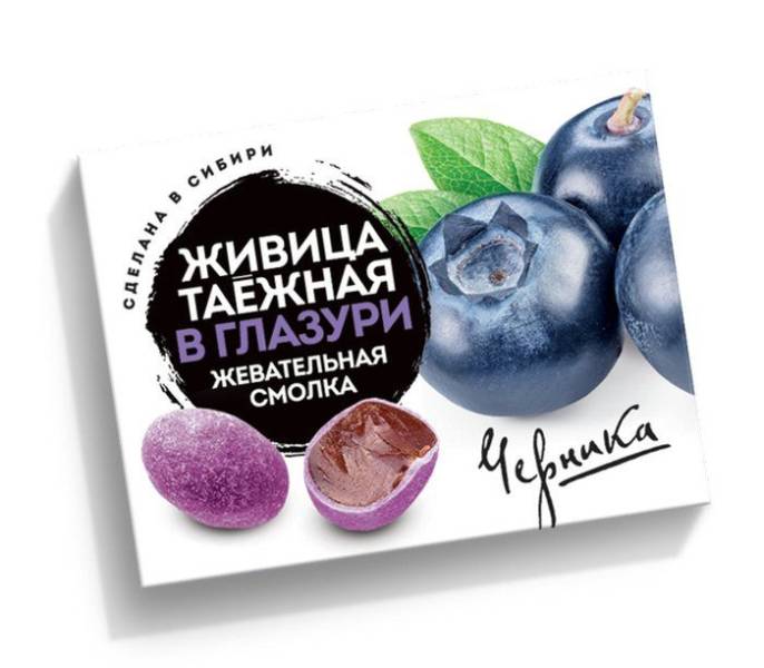 Смолка жевательная Живица таежная Черника в глазури 5 таблеток