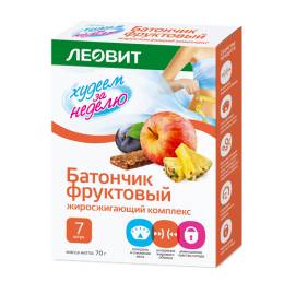 Батончик фруктовый Жиросжигающий комплекс Леовит 7 штук