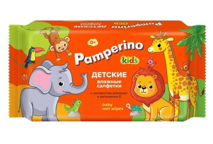 Салфетки влажные Pamperino Детские Kids с ромашкой 130шт