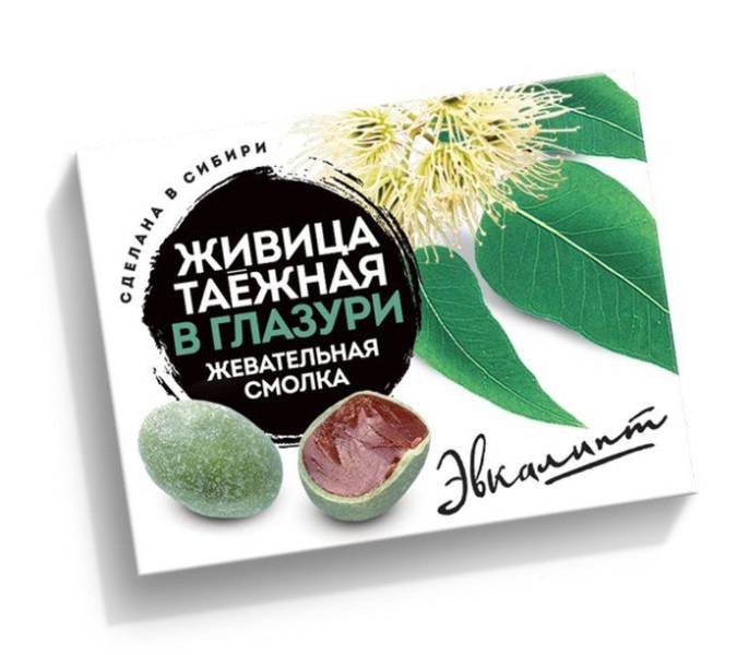 Смолка жевательная Живица таежная Эвкалипт в глазури №5