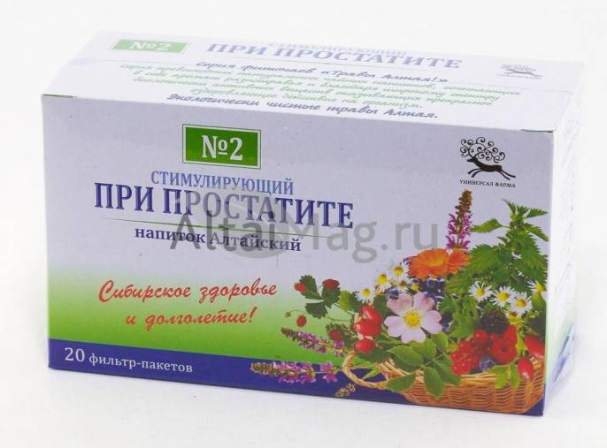При простатите Стимулирующий чайный напиток Алтайский 2 20 пакетиков