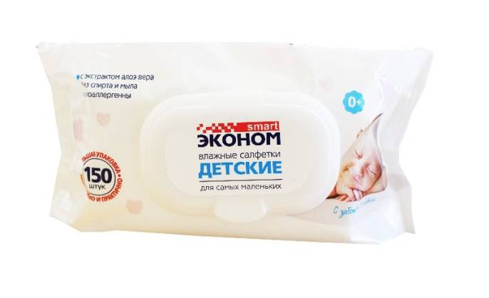 Салфетки влажные Эконом smart детские 150шт