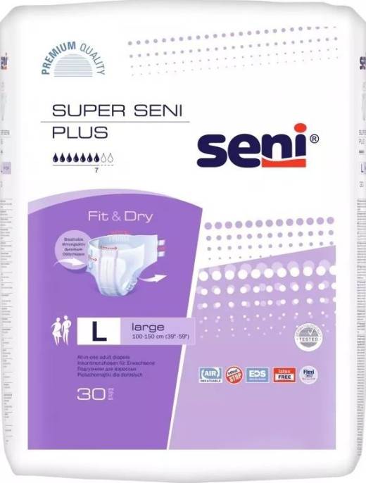 Подгузники Super Seni Плюс AIR для взрослых Large 30шт