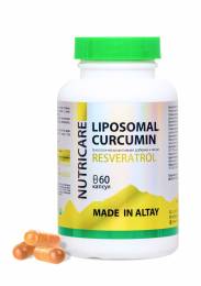 Витамины для памяти и мозга Липосомальный куркумин Ресвератрол БАД Nutricare Liposomal 60 капсул