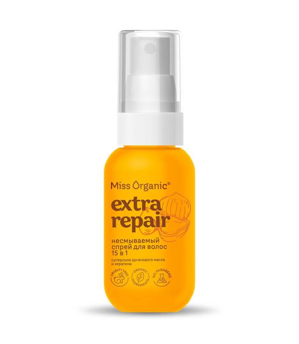 Спрей для волос несмываемый Экспресс уход 15в1 Extra repair Miss Organic 40мл