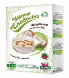 Подушечки Умные сладости с кокосовой начинкой со стевией 220 г