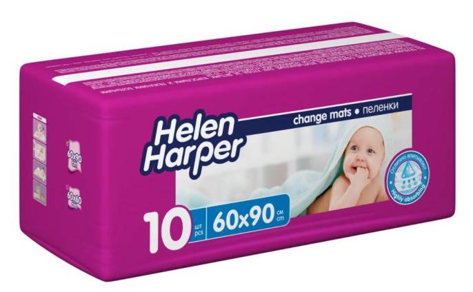 Пеленки впитывающие детские Helen Harper Хелен Харпер 60 на 90 10шт