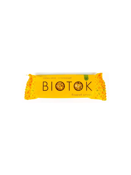 Батончик мюсли Biotok бодрый цитрус 30г 10 шт