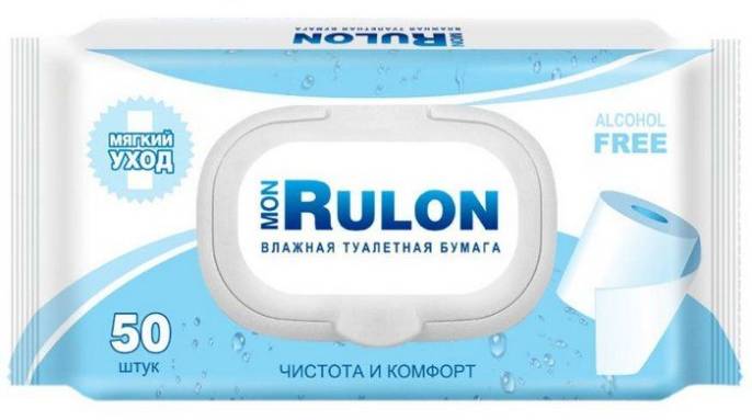 Туалетная бумага влажная MON RULON 50шт