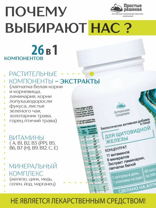 Концентрат Щитовидная железа Алтайские традиции 60капс