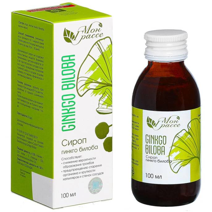 Сироп «GINKGO BILOBA» для сосудов, 100 мл.