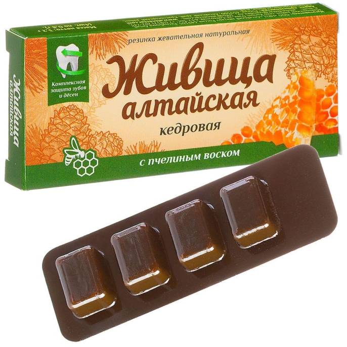 Кедровая живица с пчелиным воском, 4 шт