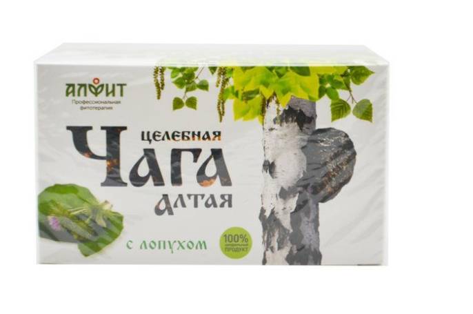 Чага Алтая с лопухом чайный напиток 20 пакетиков по 2г