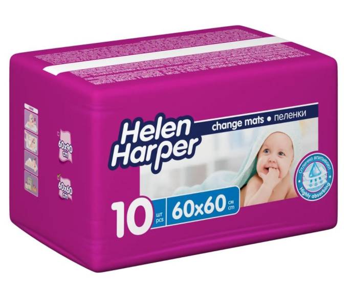 Пеленки впитывающие детские Helen Harper Хелен Харпер 60 на 60 10шт