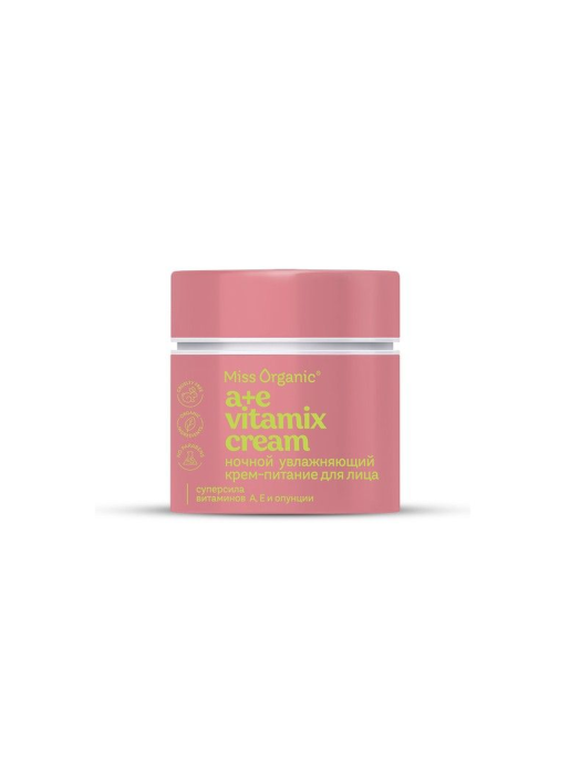 Крем питание для лица А E Vitamix cream Ночной увлажняющий Miss Organic 45мл