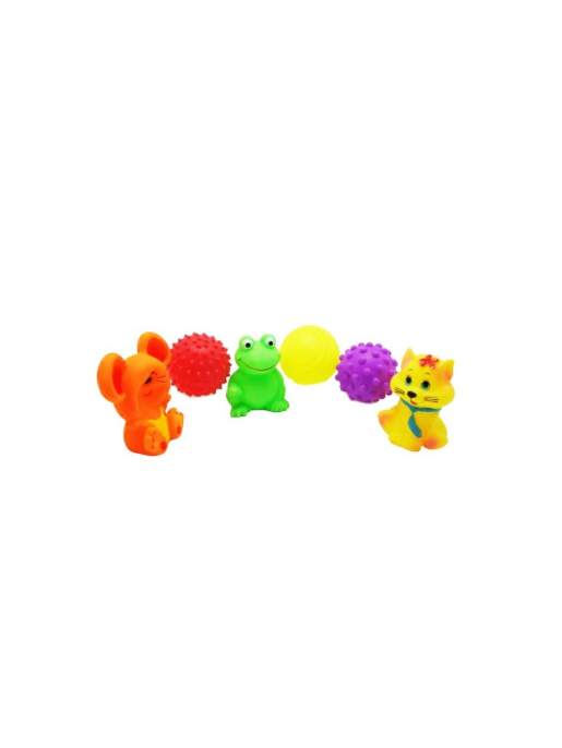 Резиновые игрушки Мячики и зверушки 6шт