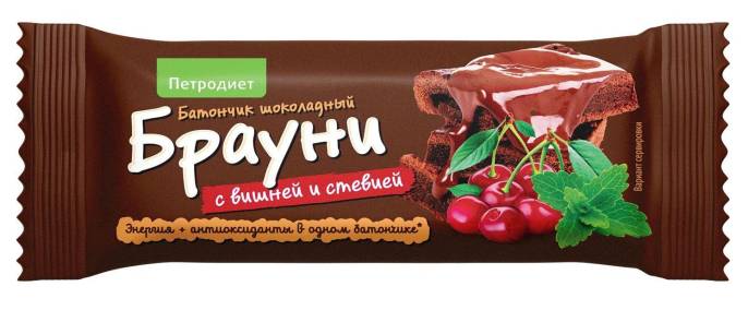 Батончик Брауни шоколадный с вишней и стевией 50 г