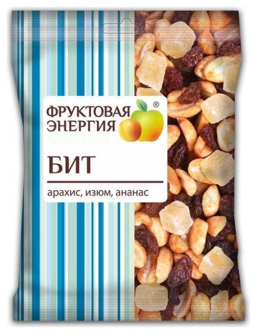 Сухофрукты Бит изюм ананас и арахис 55г
