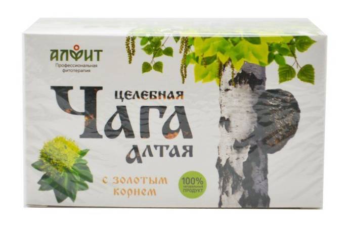 Чага Алтая с золотым корнем чайный напиток 20 пакетиков по 2г
