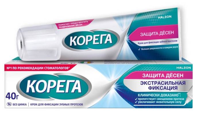 Корега Крем для фиксации зубных протезов Защита десен 40мл