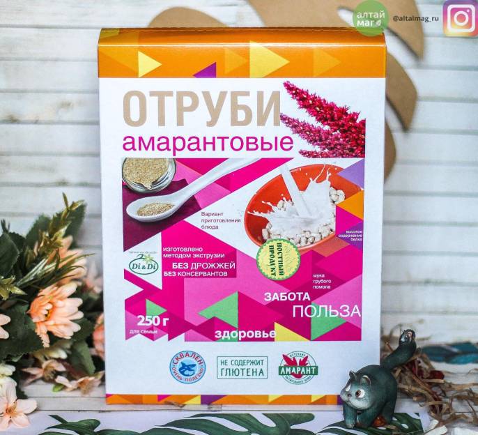 Отруби Амарантовые диетические без глютена 250г