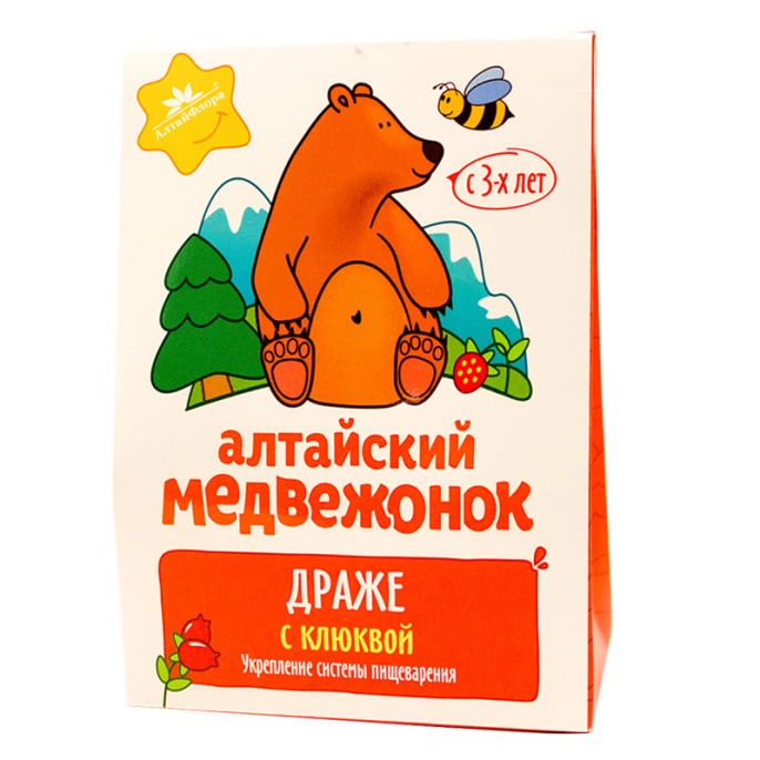 Алтайский медвежонок драже с клюквой