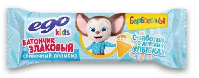 Батончик мюсли EGO Kids сливочный пломбир 25г