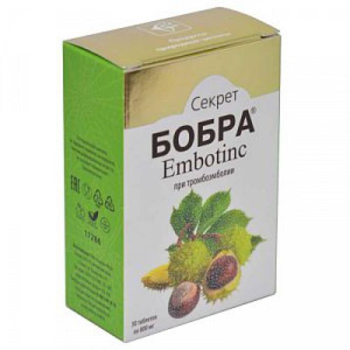 СЕКРЕТ БОБРА Embotinc При тромбоэмболии 30 кап.