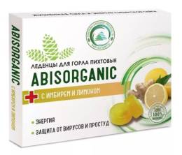 Леденцы ABISORGANIC Пихтовые с имбирем и лимоном 10шт