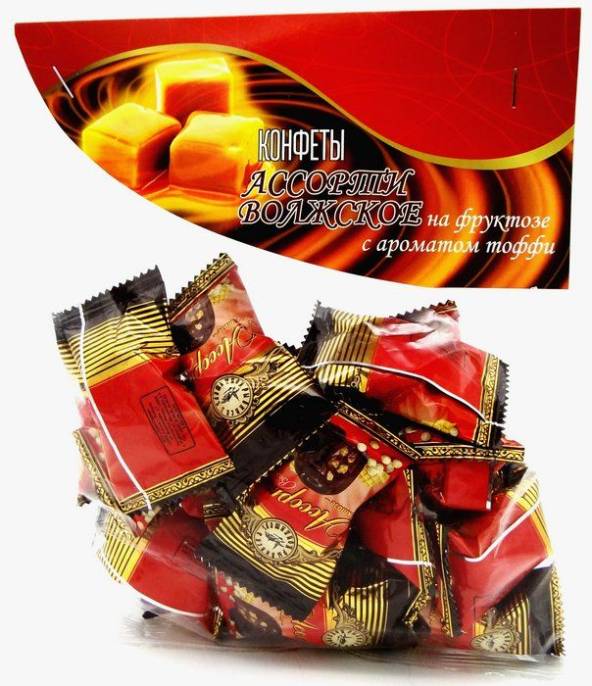 Конфеты Ассорти Волжское Тоффи на фруктозе 180 г
