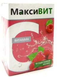 Напиток Максивит с витамином С со вкусом малины 10 саше пакетов